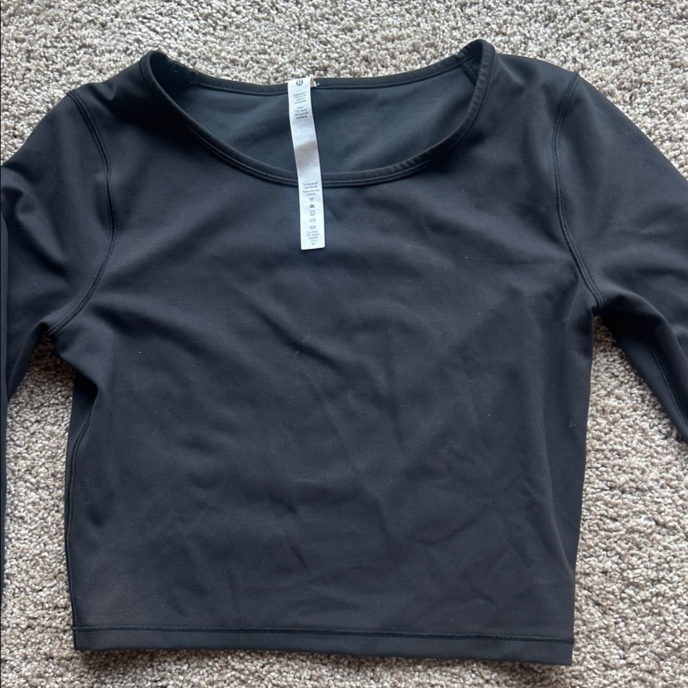 Lululemon Wundertrain Long Sleeve Black Crop Top - Picture 6 of 11
